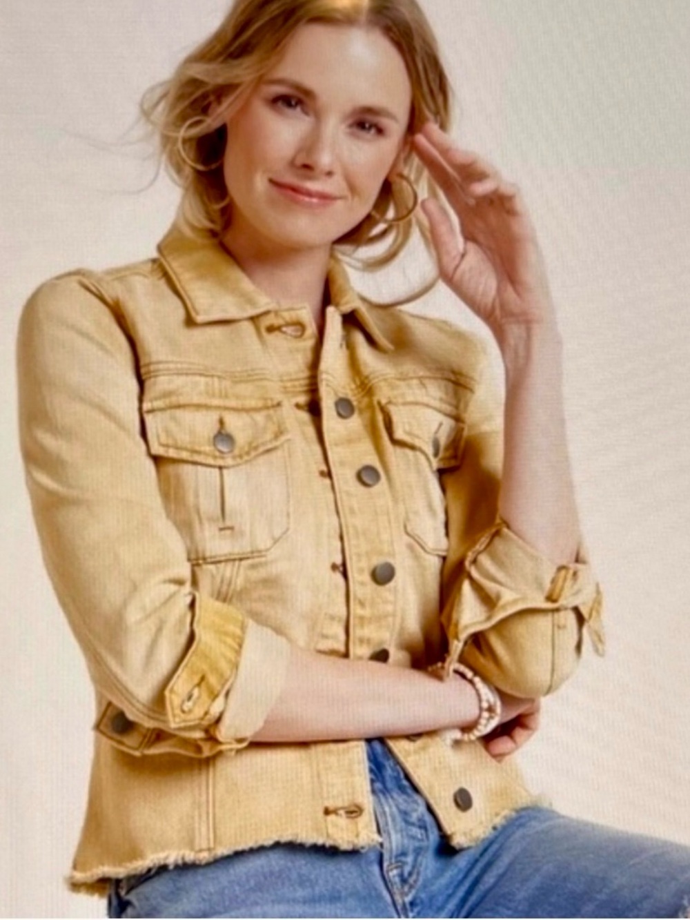 KUT From the Kluth Yellow Distressed Jacket - Size Small